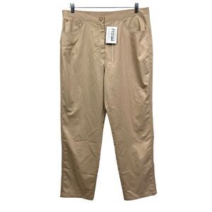 Gianfranco Ferre Forma Womens Pants Straight Leg Khaki Tan Sz 20 Made‎ in Italy